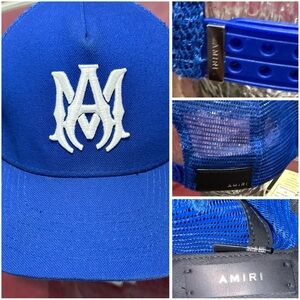 AMIRI Vibrant Blue Mesh Trucker Hat